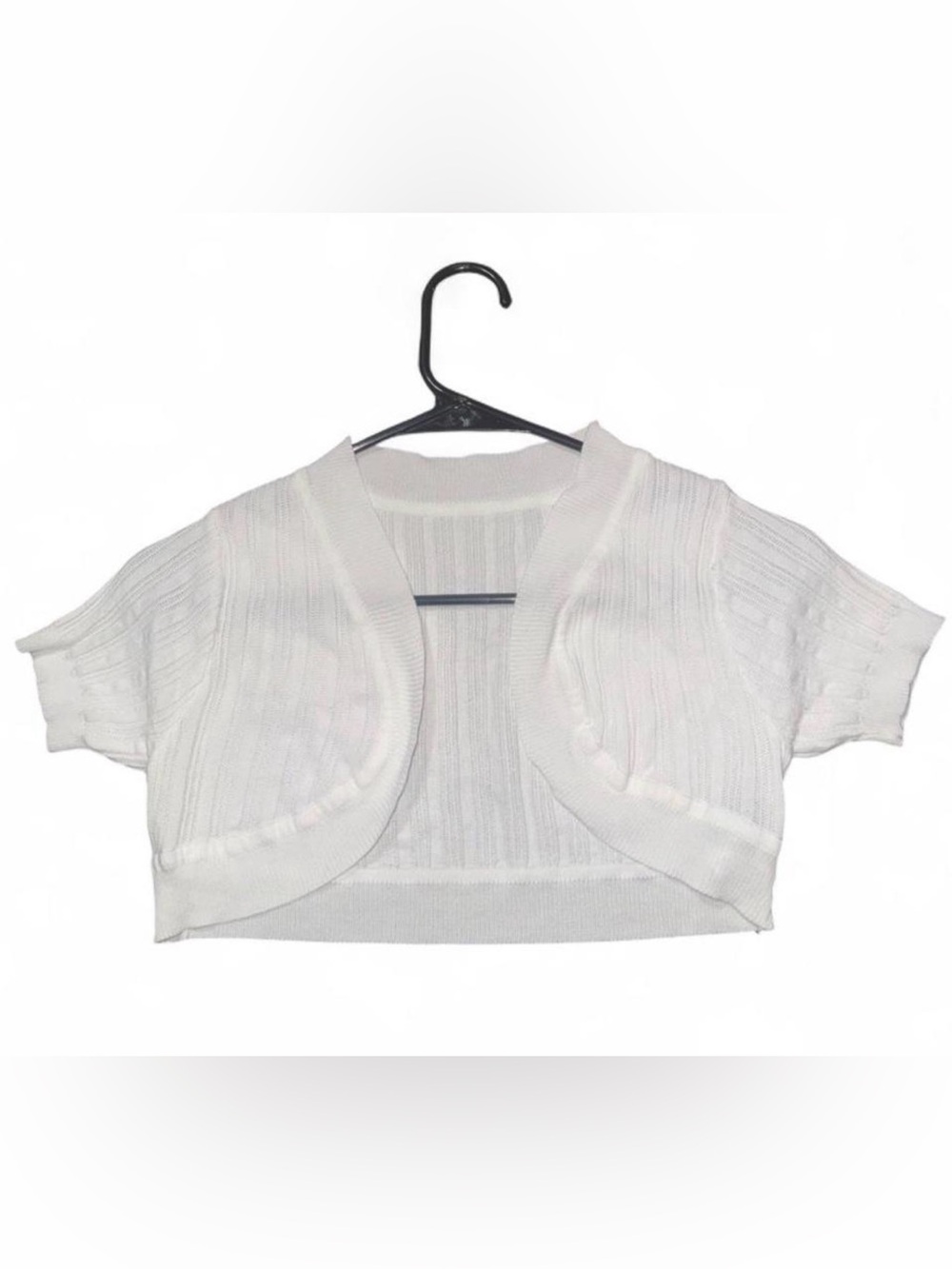 SHEIN White Knit Cropped Bolero Shrug